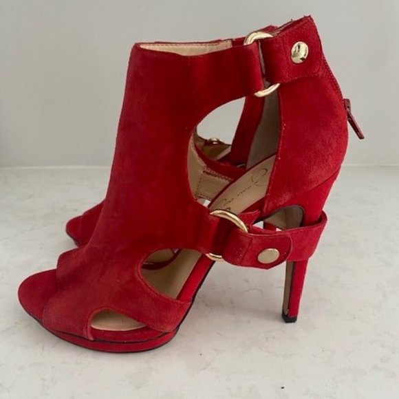 Jessica Simpson Red Suede Heels - Picture 4 of 9